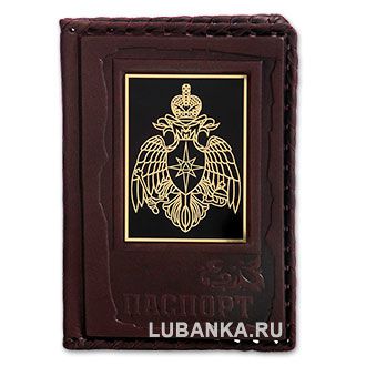 Обложка для паспорта «МЧС», бордовая